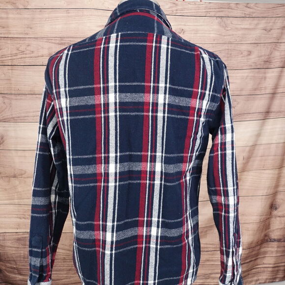 THE NORMAL BRAND BLUE RED PLAID FLANNEL BUTTON DOWN SHIRT MENS SIZE M MEDIUM - Picture 4 of 7